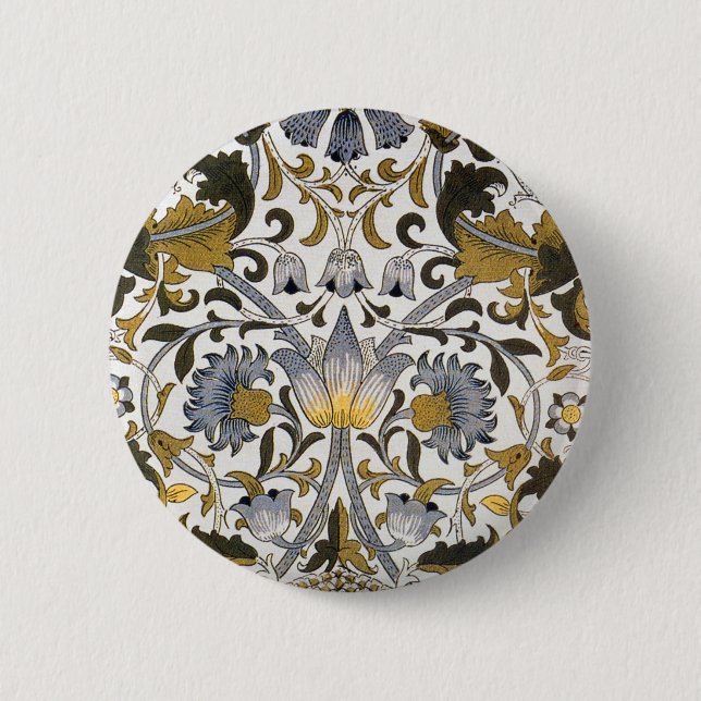 William Morris Lodden floral flower Button (Front)