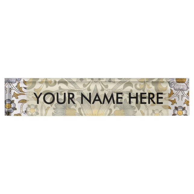 William Morris Lodden floral flower Desk Name Plate (Front)
