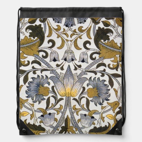 William Morris Lodden floral flower Drawstring Bag