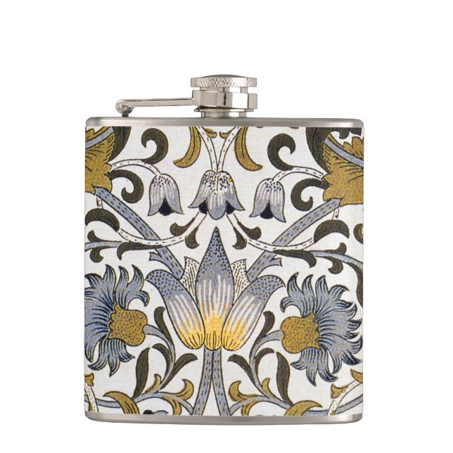 William Morris Lodden floral flower Flask (Front)