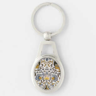 William Morris Lodden floral flower Keychain