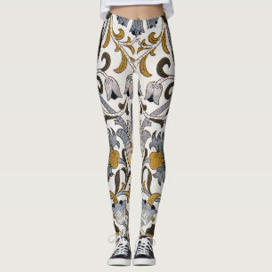 William Morris Lodden floral flower Leggings