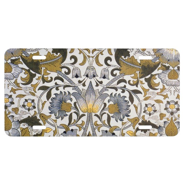 William Morris Lodden floral flower License Plate (Front)
