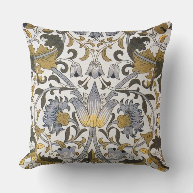William Morris Lodden floral flower Outdoor Pillow (Front)