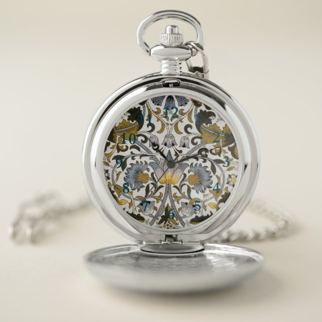 William Morris Lodden floral flower Pocket Watch (Inside)