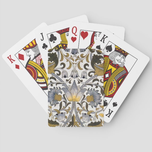 William Morris Lodden floral flower Poker Cards (Back)
