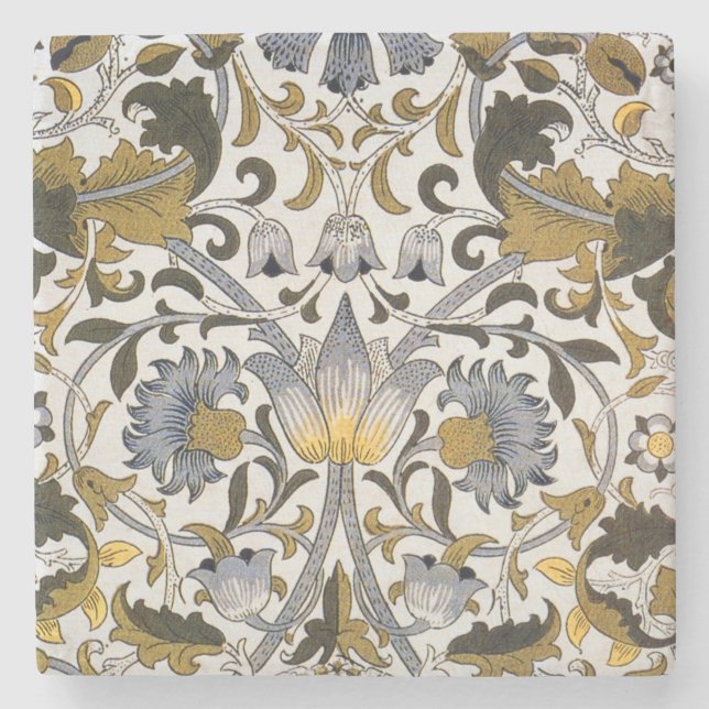 William Morris Lodden floral flower Stone Coaster (Front)