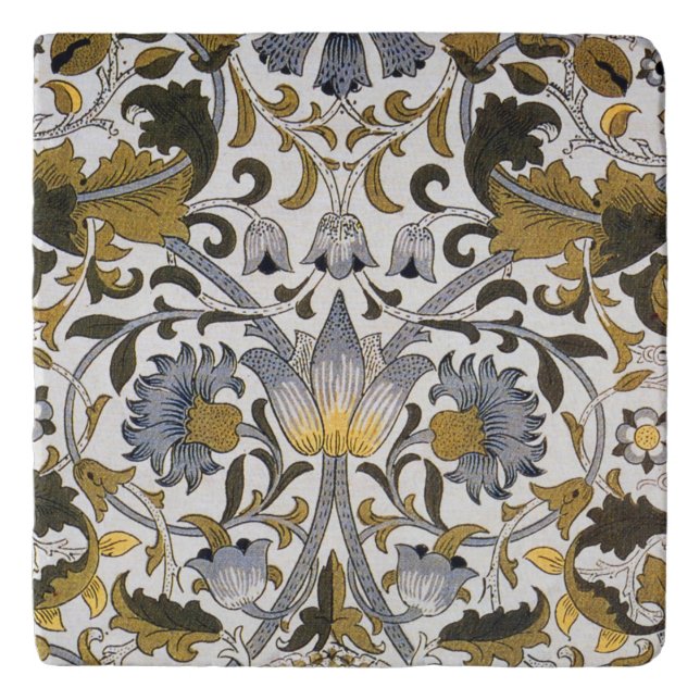 William Morris Lodden floral flower Trivet (Front)