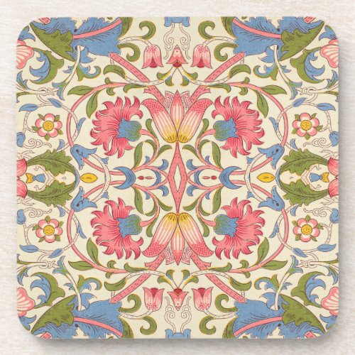 William Morris Lodden floral flower wallpaper  Beverage Coaster