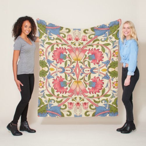 William Morris Lodden floral flower wallpaper  Fleece Blanket