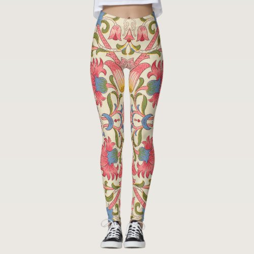 William Morris Lodden floral flower wallpaper  Leggings