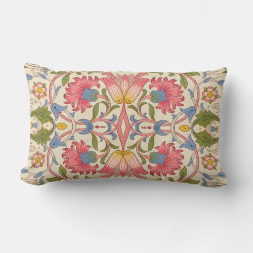William Morris Lodden floral flower wallpaper  Lumbar Pillow