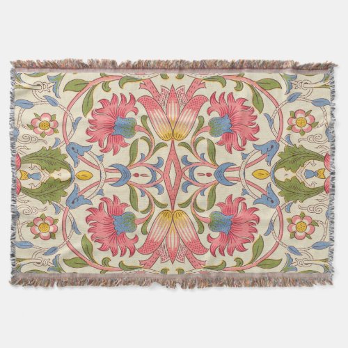 William Morris Lodden floral flower wallpaper  Throw Blanket