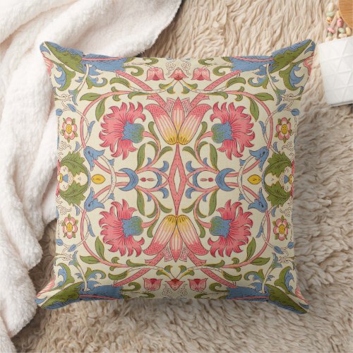 William Morris Lodden floral flower wallpaper  Throw Pillow