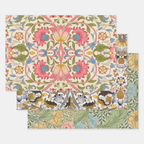 William Morris Lodden floral flower wallpaper  Wrapping Paper Sheets
