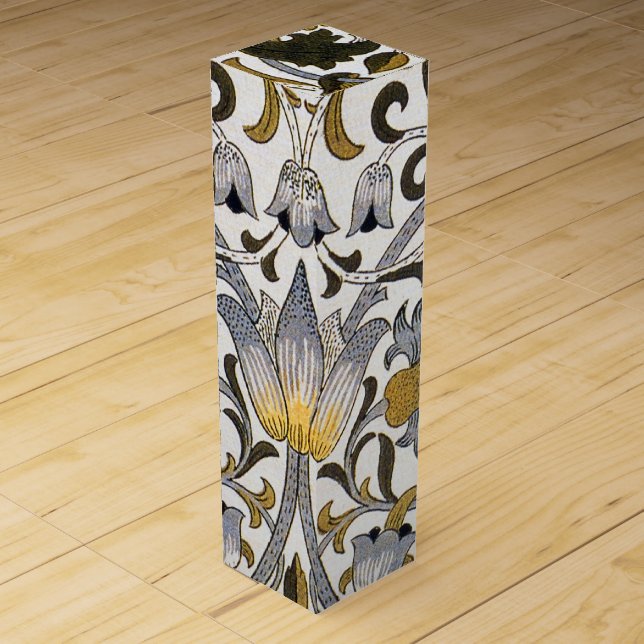 William Morris Lodden floral flower Wine Box (Front)