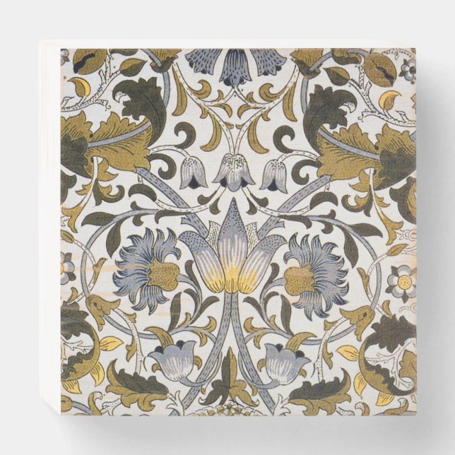 William Morris Lodden floral flower Wooden Box Sign (Front Horizontal)