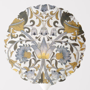 William Morris Lodden Floral Pattern: Blue Gold Balloon