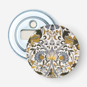 William Morris Lodden Floral Pattern: Blue Gold Bottle Opener