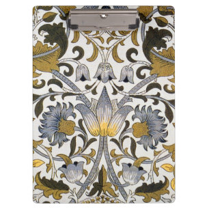 William Morris Lodden Floral Pattern: Blue Gold Clipboard