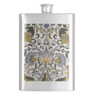 William Morris Lodden Floral Pattern: Blue Gold Flask