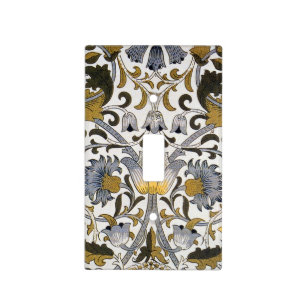 William Morris Lodden Floral Pattern: Blue Gold Light Switch Cover