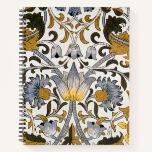 William Morris Lodden Floral Pattern: Blue Gold Notebook