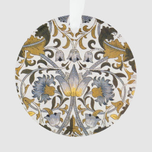 William Morris Lodden Floral Pattern: Blue Gold  Ornament