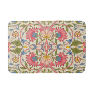 William Morris Lodden Floral Pattern Pastel  Bath Mat