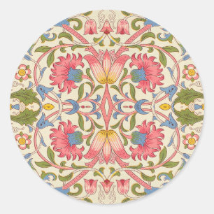 William Morris Lodden Floral Pattern Pastel  Classic Round Sticker