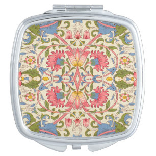 William Morris Lodden Floral Pattern Pastel Compact Mirror