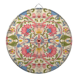 William Morris Lodden Floral Pattern Pastel  Dart Board