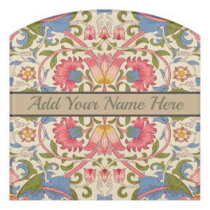 William Morris Lodden Floral Pattern Pastel Door Sign