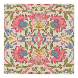 William Morris Lodden Floral Pattern Pastel Faux Canvas Print