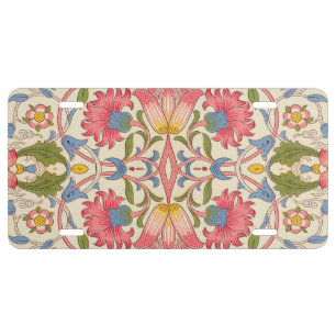 William Morris Lodden Floral Pattern Pastel  License Plate