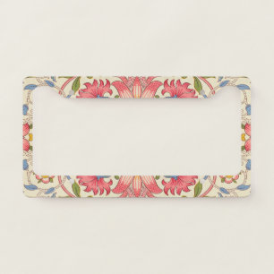 William Morris Lodden Floral Pattern Pastel  License Plate Frame