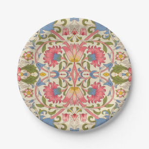 William Morris Lodden Floral Pattern Pastel Paper Plates