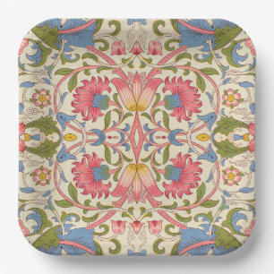 William Morris Lodden Floral Pattern Pastel Paper Plates