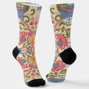 William Morris Lodden Floral Pattern Pastel  Socks