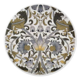 William * Morris  Lodden Gray Gold Ceramic Knob