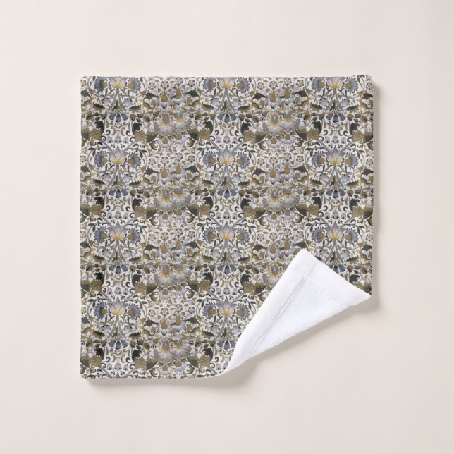 William Morris  Lodden Gray Gold Lace Bath Towel Set (Wash Cloth)