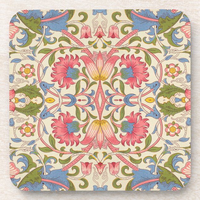 William Morris Lodden Spring Wallpaper Art  Beverage Coaster (Front)