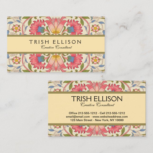 William Morris Lodden Spring Wallpaper Art  Business Card (Front/Back)