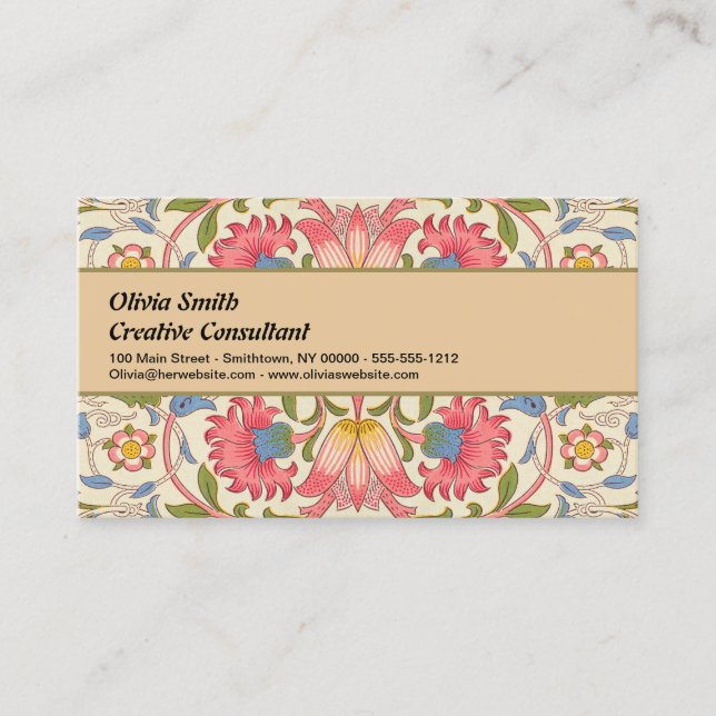 William Morris Lodden Spring Wallpaper Art  Business Card (Front)