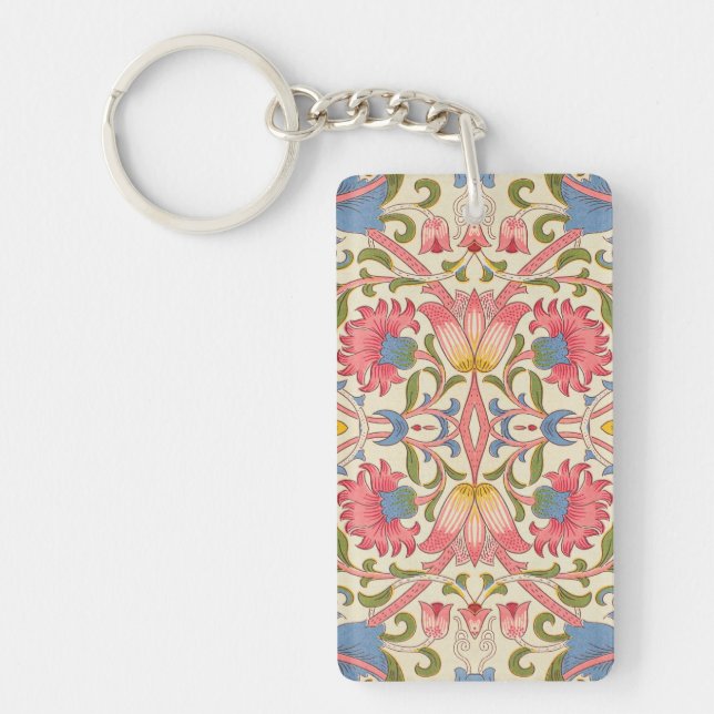 William Morris Lodden Spring Wallpaper Art  Keychain (Front)