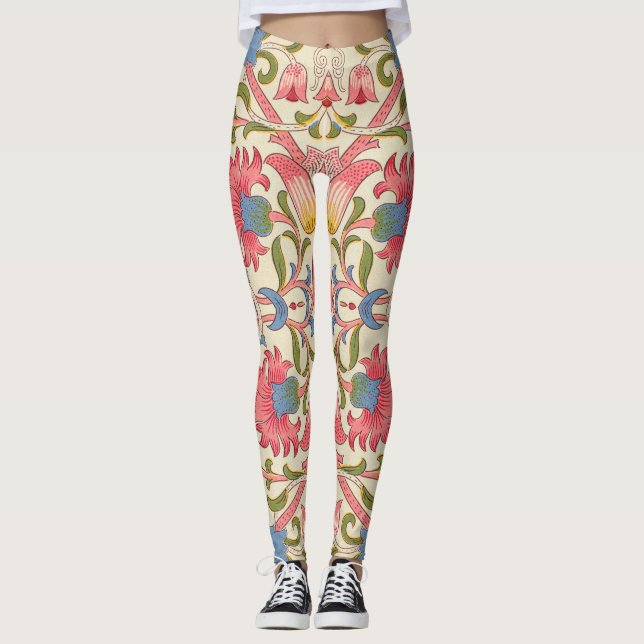 William Morris Lodden Spring Wallpaper Art  Leggings (Front)