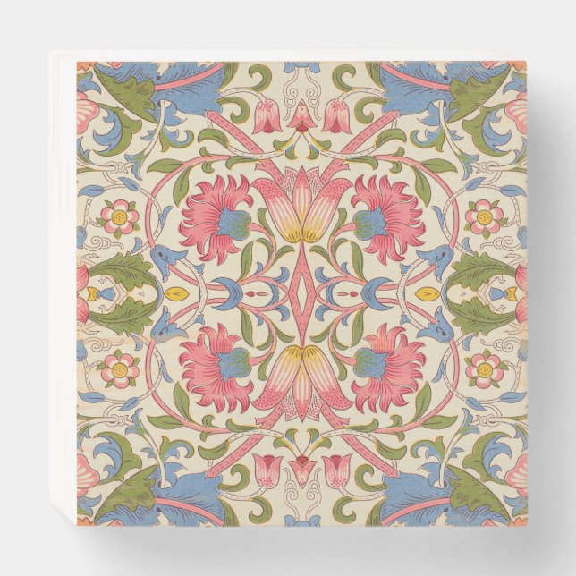 William Morris Lodden Spring Wallpaper Art  Wooden Box Sign (Front Horizontal)