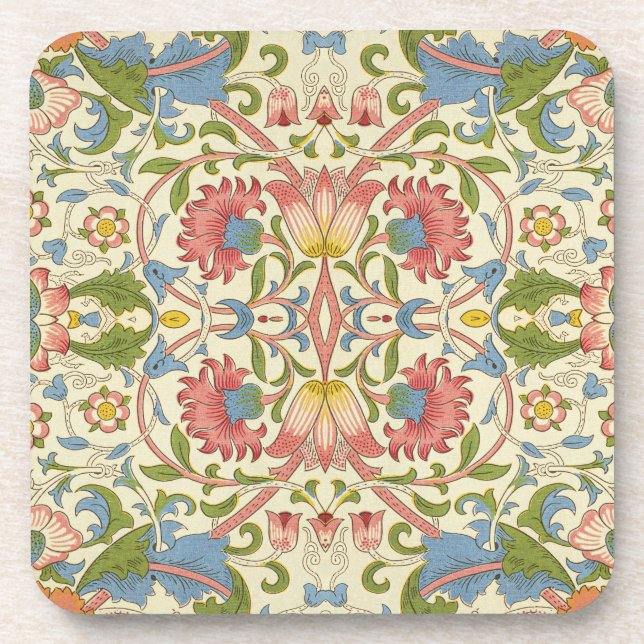 William Morris Loddon Blossom Floral Patterns Beverage Coaster (Front)