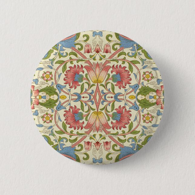 William Morris Loddon Blossom Floral Patterns Button (Front)