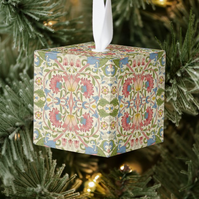 William Morris Loddon Blossom Floral Patterns Cube Ornament (Tree)